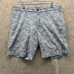 J.Crew Flex Shorts Mens 33 Gray White Floral Print Casual Cotton Chino AOP